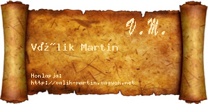 Válik Martin névjegykártya