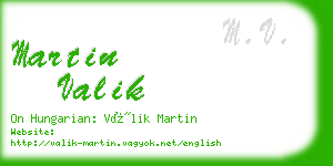 martin valik business card